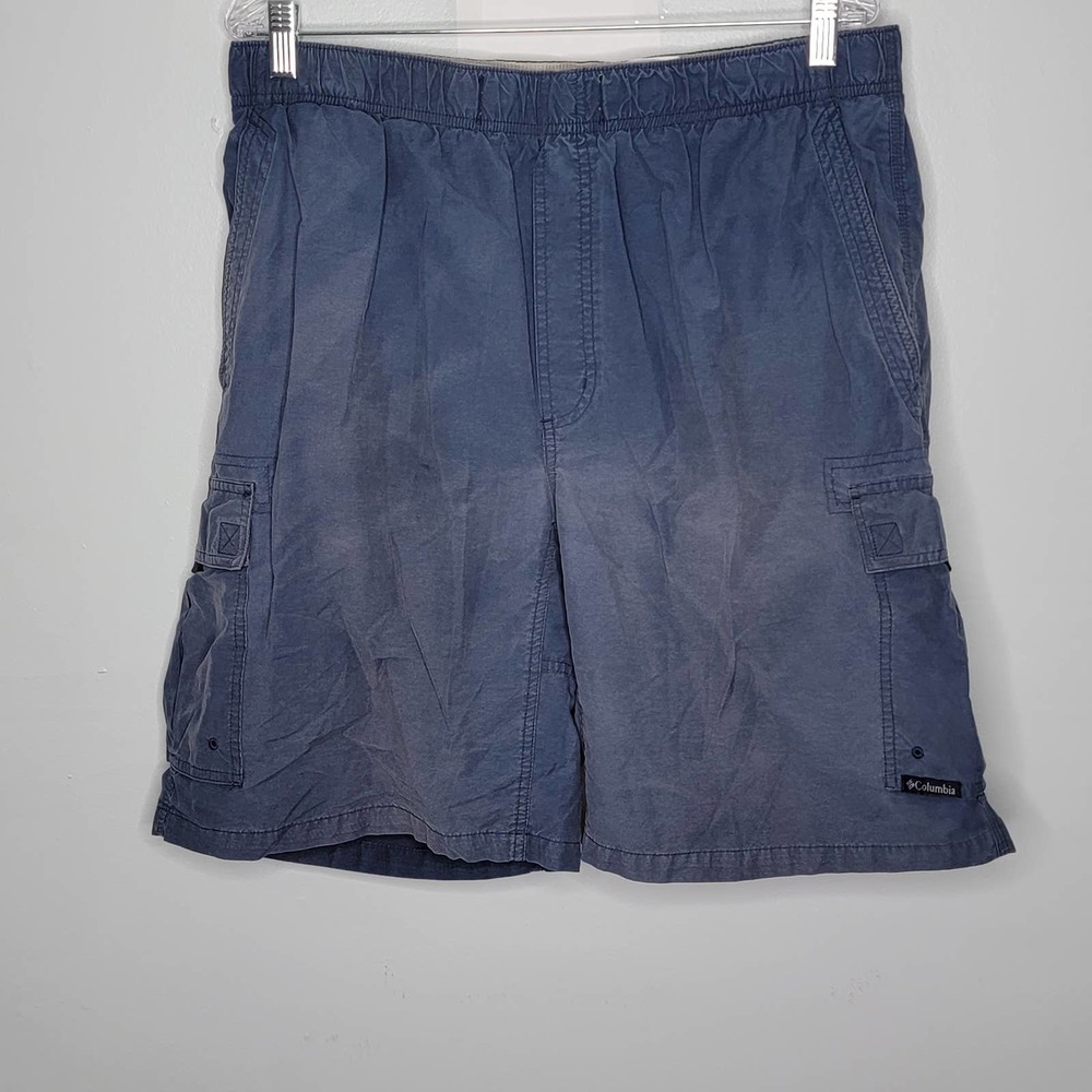 Columbia Mens L Swim Shorts Trunks Navy Drawstring Mesh Lined Hiking Fishing